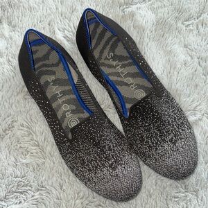 Rothy's Black and Blue Knit Loafers